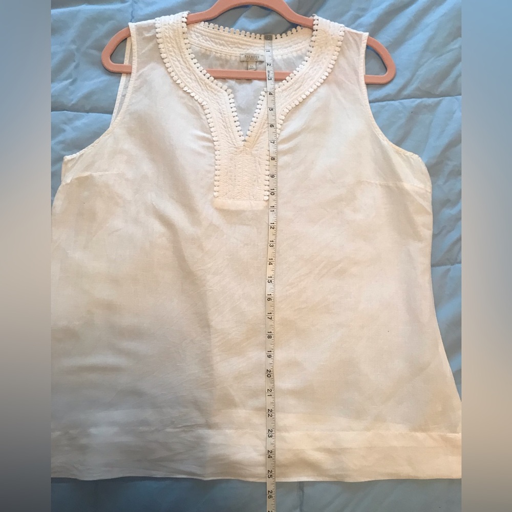 Talbots White Sleeveless Split Neck - image 6